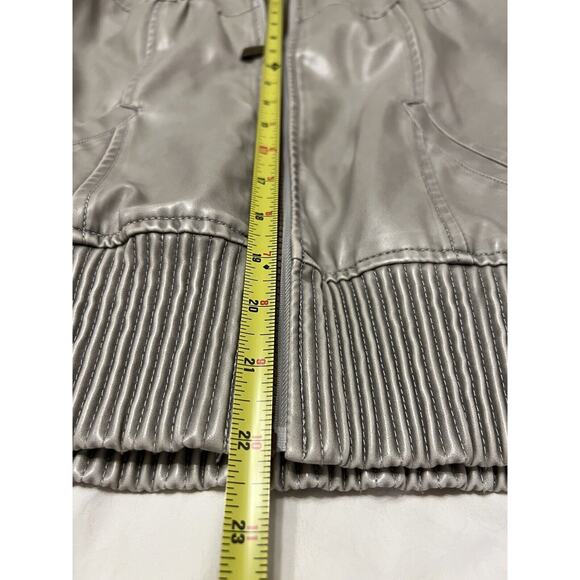 VINTAGE Hydraulic Metallic Faux Leather Jacket --Women's Large - Picture 8 of 10